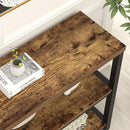 FOLUBAN Industrial Console Table, 3 Tier Entryway Table, Sofa Foyer Table for Living Room Hallway Behind Couch, Rustic Brown by CozyNest Decor