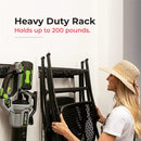 Garage Tool Organizer Wall Mount - 32 inches - Sturdy Storage Rack with Adjustable Hooks, Anti-Rust - Easy Installation, 200lbs Capacity - Garden Tool Organizer (02 Racks & 04 Hooks) by GreenHaven Gardens