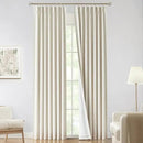 Vision Home Natural Pinch Pleated Full Blackout Curtains Linen Blended Room Darkening Window Curtains 120 inch for Living Room Bedroom Thermal Insulated Pinch Pleat Drapes with Hooks 10ft 40"Wx120"Lx2 by CozyNest Decor