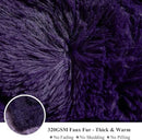 XeGe Plush Faux Fur Throw, Dark Purple Luxurious 50x60 Shaggy Furry Blanket, Thick Fluffy Microfiber Velvet Couch Blanket, Ultra Soft Fuzzy Office Lap Throw for Sofa Bed Car Purple by CozyNest Decor