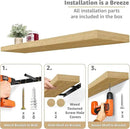 Sorbus Floating Shelves for Wall - 35 Inch Long Bathroom Shelves, Wall Decor for Bedroom, Kitchen, Living Room & Book Storage - Mounted Floating Shelf with Invisible Brackets (Maple Wood, 3 Pack) by CozyNest Decor