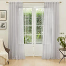 MYSKY HOME Grey Curtains 84 Inch Length, Living Room Curtains & Drapes Boho Sheer Light Filtering for Sliding Glass Door Windows Soft Elegant, 50" x 84", Light Grey, 2 Panels by CozyNest Decor
