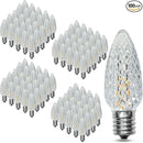 100Pack C9 Christmas LED Light Bulbs, Strawberry Replacement Bulb 2200K Warm White Shatterproof & Waterproof Outdoor String Light Bulbs, E17 Candelabra Base Edison Bulbs for Holiday Decoration by GreenHaven Gardens