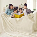 PHF 100% Cotton Waffle Blanket Oversized King 120"x120", Lightweight Breathable Extra Large 10'x10' Summer Blankets for Bed, Giant Big Luxury Aesthetic Woven Bedding for Home Decor, Cannoli Cream by CozyNest Decor