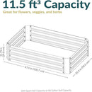 Sunnydaze 11.75" H Raised Metal Garden Bed - Galvanized Raised Garden Bed Outdoor for Vegetables and Flowers - Woodgrain - 4' x 3' Rectangle by GreenHaven Gardens