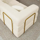108" Oversized Convertible Sleeper Sofa Bed, Corduroy L Shape Sectional Couch, Folding Sofa Bed with Side Pocket, Modern Cloud Floor Mattress Couch, Modular Sofa for Living Room, Beige by CozyNest Decor