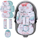 Infant Car Seat Insert, 2-in-1 Head & Body Carseat Support for Baby Newborn Toddler with Strap Covers, Reversible Ultra-Soft Cushion for Baby Carseat, Stroller, Swing & Bouncer by TinyTreasures Baby Boutique