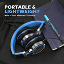 AILIHEN C8 Headphones Wired, On-Ear Kids Headphones with Microphone and Volume Control Foldable Corded Stereo 3.5mm Headset for School Teens Smartphones Chromebook Laptop Tablets Travel (Black Blue) by TinyTreasures Baby Boutique