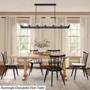 72 Inch Black Rectangle Wagon Wheel Chandeliers, Chandelier for Dining Room Over Table, Modern Crystal Long Chandelier for High Ceiling, Farmhouse Large Linear Chandeliers for Kitchen Island by CozyNest Decor