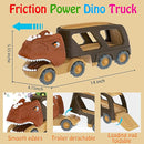 Veslier Dinosaur Car Toy for 2 3 4 5 Years Old Boys, Friction Power Carrier Truck with 4 Pack Small Pull Back Dino Car, Christmas Birthday Gift for 18+ Months Boy Girl Kids Toddlers by TinyTreasures Baby Boutique