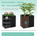 Metal Rectangular Planter Box, Small Planter Boxes Outdoor, 18''L x 18''W x 20''H Heavy Duty Plant Box with Removable Insert Shelf, 3 Tier Adjustable Height Tall Garden Planter for Plants, Flowers by CozyNest Decor