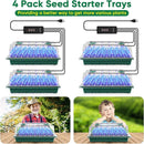 BlumWay Seed Starter Tray with Grow Light,4 Pack 160 Cells Seedling Tray with Humidity Dome/Indoor Grow Kit for Deep-Rooted Seedlings,Adjustable/Timed Light Plant Starter Set by GreenHaven Gardens