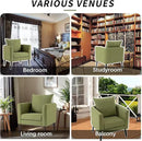 Barrel Accent Chair with Back Pillow, Large Upholstered Armchair with Solid Wood Legs Modern Reading Chairs for Living Room Bedroom by CozyNest Decor