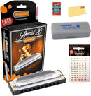 Hohner 560 Special 20 Harmonica - Key of A Bundle with Carrying Case, Key Stickers, Harmonica Beginner Manual, and Austin Bazaar Polishing Cloth by TinyTreasures Baby Boutique