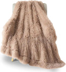 GONAAP Fuzzy Faux Fur Throw Blanket Twin Size Taupe Super Soft Cozy Plush Fuzzy Shaggy Blanket for Couch Sofa Bed (Taupe, Twin(60"x80")) by CozyNest Decor