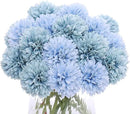 Kimura's Cabin 20Pcs Fake Silk Chrysanthemum Artificial Ball Flower Fake Mums Flowers Wedding Arrangements Bouquets Home Kitchen Table Center DIY Decoration (Blue) by CozyNest Decor