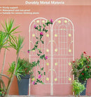 4 Pack Metal Garden Trellis 71" H Cream White Garden Fence Rustproof Trellis for Climbing Plants Support Roses Flower Outdoor Lawn, White 6FT by GreenHaven Gardens