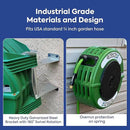 Macnaught Retractable Garden Hose Reel, 60 Ft Water Hose Reel Heavy Duty Retractable Hose with Metal 180° Swivel Rotation Bracket for Wall Mount - Green by GreenHaven Gardens