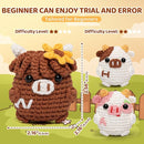 Mewaii Crochet Kit for Beginners Level 2 with 40% Extra Eco-Friendly Pre-Started Easy Yarn, Step-by-Step Video Tutorials for Adults and Kids (3 Pack Cows) by TinyTreasures Baby Boutique