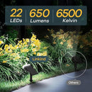 Linkind Solar Lights Outdoor Waterproof IP67, StarRay Dusk-to-Dawn Outdoor Solar Lights, 3 Lighting Modes Solar Spot Lights Outdoor for Garden, Yard, Landscape (Daylight, 2 Pack) by CozyNest Decor
