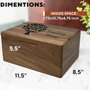 Life Tree Box Personalized - Large Keepsake Box, 5 Year Wedding Gift Anniversary for Men/Women, Acacia Wood Decorative Chest, Handmade Memory Boxes with Custom Hidden Message, 11.5 x 8.5 x 5.5 in by TinyTreasures Baby Boutique