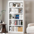 Metal Bookshelf Adjustable - 61" Tall White Bookcase, 5 Tier Book Shelf, Tooless Assembly Book Case, Modern Bookshelves and Bookcases for Home Office, Living Room, Bedroom, Study, Library by CozyNest Decor