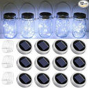 SmilingTown Solar Mason Jar String Light Lids 12 Pack 30 LED Fairy Firefly Inserts Lighting with 12 Hangers Waterproof for Outdoor Tree Patio Lawn Garden Decor, No Jars (Cool White) by GreenHaven Gardens
