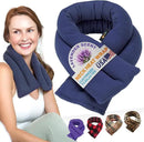 SunnyBay Microwave Heating Pad, Microwavable Heated Neck and Shoulder Wrap, Soothing Weighted Moist Heat or Ice Pack with Flaxseed and Lavender, FSA HSA Eligible, 26x5 Inches, 2.5 lbs, Navy Blue