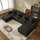 JACH U-Shaped Sectional Couches for Living Room, Cloud Sectional Couch with Deep Seat, 155.9" Modular Sofa with Chaise, Covers Removeable & Washable, Sofas Furniture for Living Room, Black by CozyNest Decor