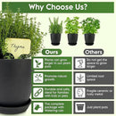 Indoor Garden Kit - Plant Pots with Drainage, Watering Can & Tools - Ideal Windowsill Planter Set - Modern Home & Kitchen Decor Gift - Black by GreenHaven Gardens