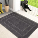PURRUGS Dirt Trapping Door Mat 20in x 31.5in, Non-Slip/Skid Machine Washable Entryway Rug, Dog Doormat, Super Absorbent Welcome Mat for Muddy Wet Shoes and Paws, Grey by CozyNest Decor