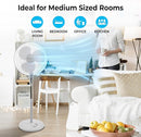 Comfort Zone 18-Inch Oscillating Pedestal Fan with Remote Control, 3-Speed Standing Fan with Adjustable Height (45–52”), Tilt, 4-Hour Timer & Auto Shutoff – Quiet Bedroom Fan, White by CozyNest Decor