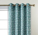 MIUCO Floral Embroidered Semi Sheer Curtains Faux Linen Grommet Window Panel Pair for Bedroom 52 x 63 Inch, Teal by CozyNest Decor