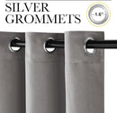 NICETOWN Chrome Gray Bedroom Curtains 63 inch Length 2 Panels, Grommet Window Treatment Thermal Insulated Solid Faux Silk Room Darkening Drapes for Kids Room, W52 x L63 by TinyTreasures Baby Boutique