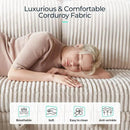 LINSY HOME Sectional Sleeper Sofa with Pull Out Couch Bed - Convertible Plush Corduroy Cloud Couch with Storage Chaise & USB Charging, Comfy Modular Couches for Living Room, Beige by CozyNest Decor