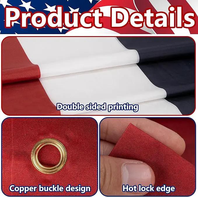 EBaokuup 2 Pack 20x2 Ft American Flag Bunting-4th of July Banner Decor Red, White & Blue Stripe Flag-Large Patriotic Bunting US Flag Decorations for Independence Day Outdoor Porch Garden, photo 3 of 7