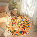 Floral 6ft Area Rug Machine Washable Soft Print Boho Carpet Non Slip Doormat Low Pile Flower Area Rugs for Living Room Bedroom Nursery Kitchen Dining Room Indoor-Yellow/Orange by TinyTreasures Baby Boutique