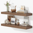 Dreamland 32 Inches Floating Shelves for Wall, 9.3" Deep Long Floating Shelves Set of 2, Large Display & Storage Shelf, Wall Shelf for Bathroom Bedroom Living Room Kitchen Office, Walnut by CozyNest Decor