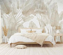 Banana Leaf Wallpaper Beige Tropical Plants Leaves Wall Mural Living Room Bedroom (Not Peel and Stick) by CozyNest Decor