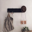 HBCY Creations Blackwash Solid Wood Wall Mounted Coat Rack with Shelf, 5 Hooks, 24" Long - Kitchen, Mudroom, Entryway, Bathroom - Includes Mounting Hardware, Coat Hanger, Dog Leash Hooks, Towel Rack by CozyNest Decor