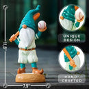 Baseball Garden Gnome with Solar Light Ball, Funny Gnomes 11.8" for Yard Decorations Outdoor, Garden Statues Outdoor Clearance, Solar Garden Statues by GreenHaven Gardens
