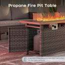 Propane Fire Pit Table Outdoor,44" 60000BTU Auto-Ignition Fire Table with Wind Guard Square Large Wicker Firepits for Porch Garden(Grey,CSA Certified) by GreenHaven Gardens