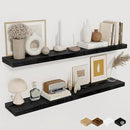 Floating Shelves for Wall, 40 Inch Floating Shelves for Home Decor, Wall Mounted Rustic Wood Shelves, Bathroom, Hanging Deep Shelf for Bedroom, Living Room, Kitchen (Black, Set of 2) by CozyNest Decor