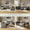 mopio Oversized Modular Sectional Sofa with Fully Removable Covers and Storage, Convertible U, L-Shaped and Sleeper Sectional, Modern Couches with Ottoman Chaise (Stone Gray Fabric, 7 Seats, U) by CozyNest Decor