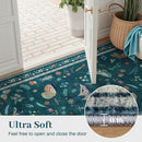 3x5 Washabl Rug with Insect Print - Bug Rug Non-Shedding Stain Resistant Soft Small Carpet for Bedroom, Low Pile Ultra-Thin Machine Washable Carpet for Nursery,Entrance, Office (3'x5' Teal) by TinyTreasures Baby Boutique