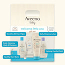 Aveeno Baby Welcome Little One Gift Set, Baby Skincare Set with Nourishing Baby Body Wash & Shampoo, Calming Bath Wash, All Over Baby Wipes, Daily Moisturizing Lotion, & Baby Balm, 5 Items by TinyTreasures Baby Boutique