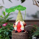 Garden Female Gnome Statue Decoration with Leaf Umbrella, 7.5” Figurine Ornament for Indoor Outdoor Home Patio Yard Lawn, for Gnome Lovers & Garden Enthusiasts，Mom，Women by CozyNest Decor