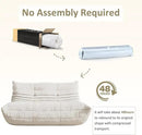 Bean Bag Chair, Oversized Loveseat Fireside Chair for Adults, 2 Seater with Memory Foam Filled, Lazy Sofa Lounge Floor Sofa for Living Room, Bedroom, Office, No Assembly Required. (Beige) by CozyNest Decor