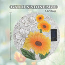 DREAM GARDEN Garden Décor Sunflower Outdoor Decorative Stones, Solar Garden Stone Resin Outdoor Garden Stone Patio, Walkway Stones Yard Art, 10.75 Inch by CozyNest Decor