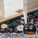 Runner Rug for Entryway: 2x6 Kitchen Rugs Non Slip Washable Ultra-Thin Soft Floral Carpet Indoor Floor Stain Resistant Carpets for Hallway Bedroom Kitchen Laundry Bathroom Dorm Black by TinyTreasures Baby Boutique